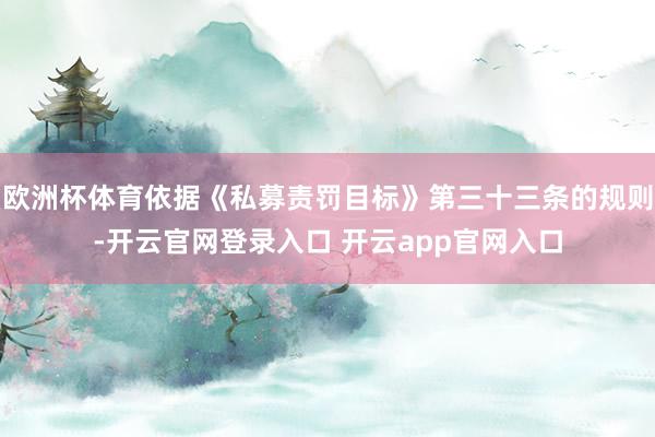 欧洲杯体育依据《私募责罚目标》第三十三条的规则-开云官网登录